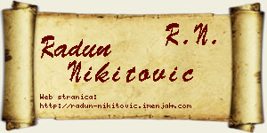 Radun Nikitović vizit kartica